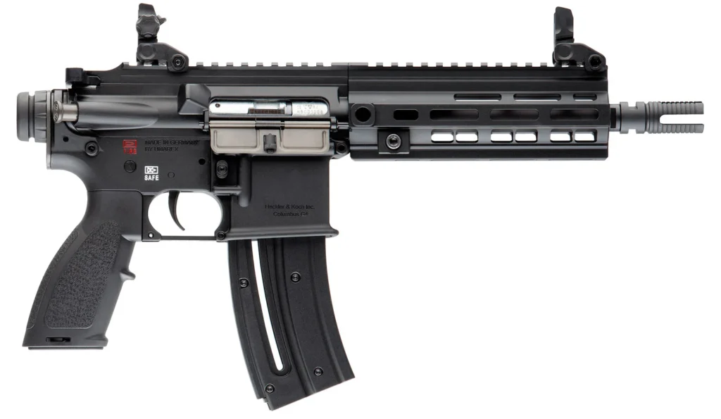 HK 81000404 416  22 LR 10+1 8.50" Black Steel Threaded Barrel, Black Aluminum Receiver w/M-LOK & Picatinny Rail, Black Polymer Grip w/Storage Compartment