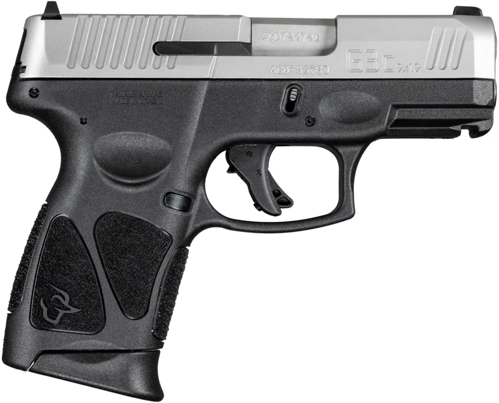 Taurus 1G3C9392X10 G3C  Compact Frame 9mm Luger 10+1 3.26" Matte Stainless Steel Barrel, Matte Serrated Stainless Steel Slide, Black Polymer Frame w/Picatinny Rail, Black Polymer Grip, Right Hand