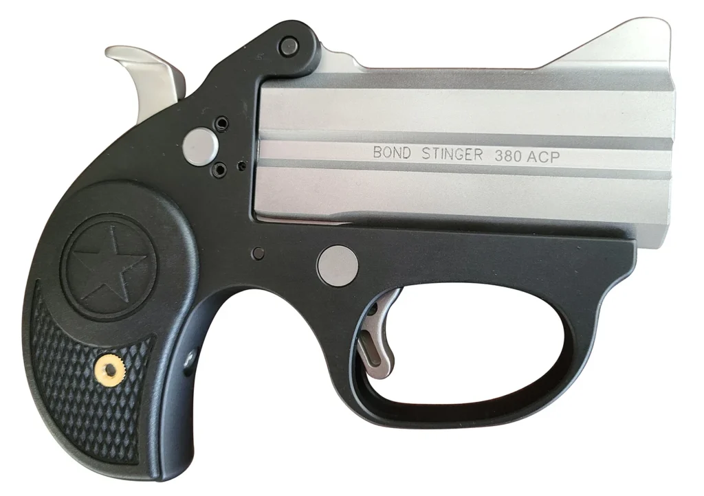 Bond Arms BASL Stinger  380 ACP 2rd 3" Matte Stainless Steel Barrel, Anodized 7075-T6 Aluminum Frame, Rebounding Hammer, Blade Front/Fixed Rear Sights, Rubber Grip, Manual Safety
