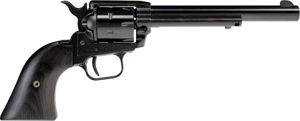 Heritage Mfg RR22B6BBK Rough Rider  22 LR 6 Shot, 6.50" Black Oxide Steel Barrel, Black Steel Frame, Black Oxide Cylinder, Black Laminate Wood Grip, Hammer/Thumb Safety, Exposed Hammer