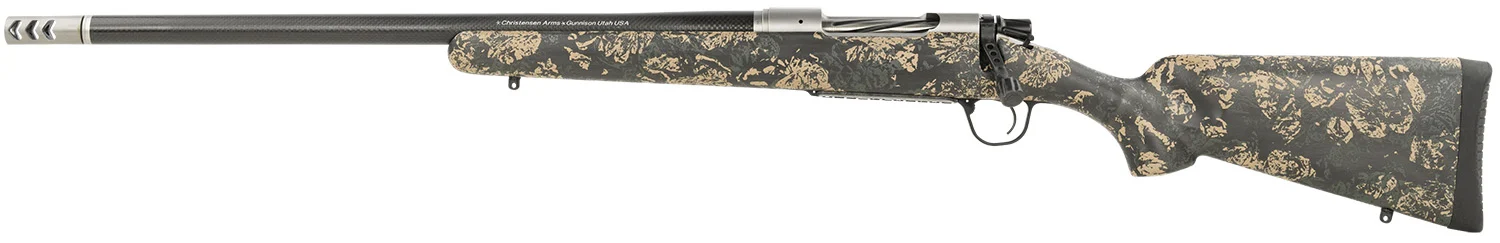 Christensen Arms 8010617100 Ridgeline FFT 6.5 Creedmoor 4+1 20″ Carbon Fiber/Threaded Barrel, Stainless Steel, Green with Black/Tan Accents Stock, Left Hand