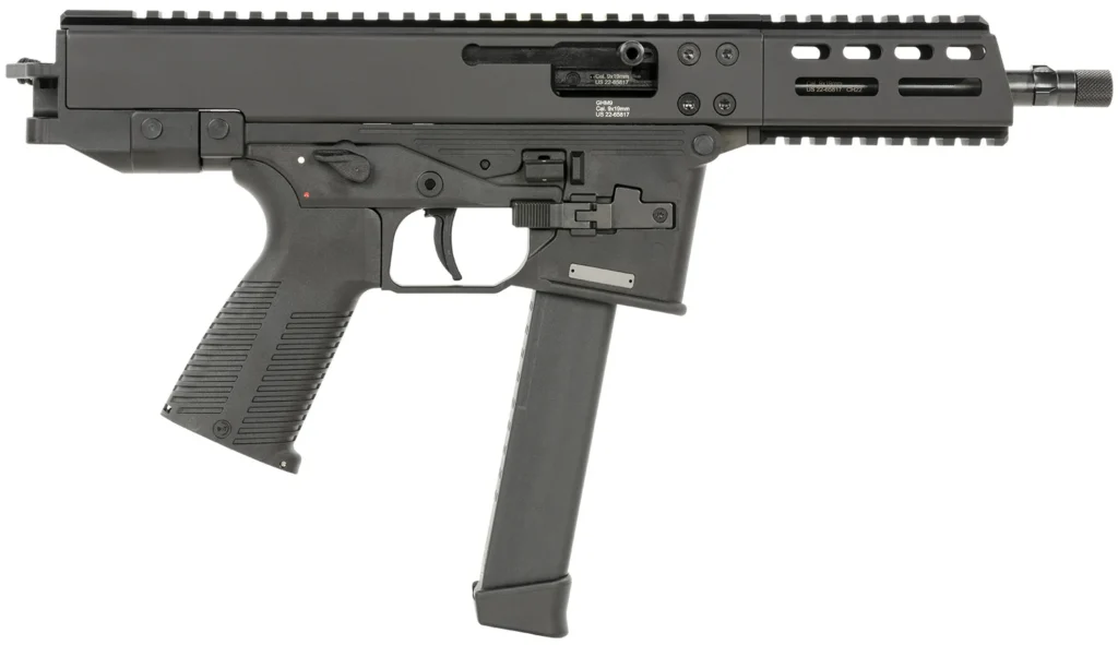 B&T Firearms 450002G GHM  9mm Luger 33+1 6.90", Tri-Lug Threaded Muzzle, Black, No Brace, Polymer Grips, Ambi Controls (Glock Mag Compatible)