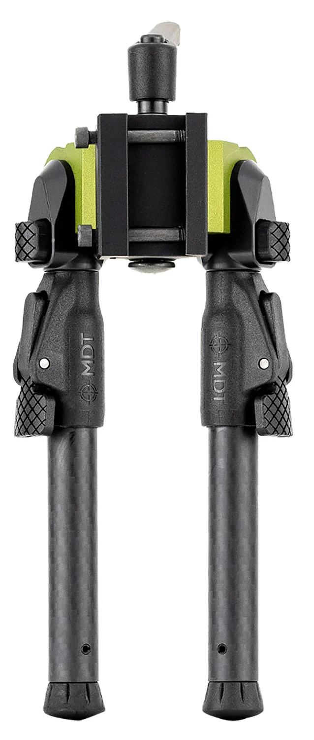 Mdt Sporting Goods Inc 105561GRN GRND-POD Green/Black 4.50"-9" Carbon Fiber/Aluminum, Adj. Throw Lever, 4 Leg Postitions, Fits ARCA Rail & RRS Dovetail