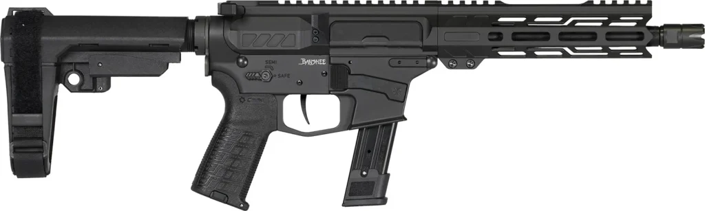 CMMG 92A0B0FAB Banshee MK17 9mm Luger 21+1 8" Black Nitride Medium Taper Threaded Barrel, EML 7" M-LOK Handguards, Black Armor Cerakote Aluminum Picatinny Rail Receiver, CMMG Zeroed Grips