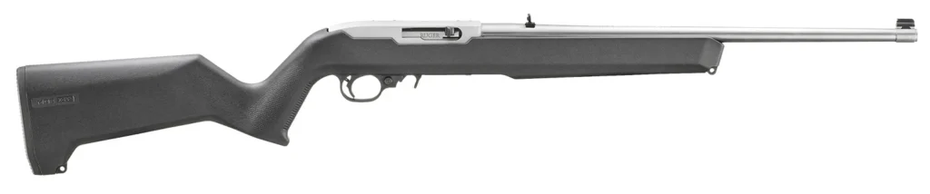 Ruger 31224 10/22  Carbine 22 LR 10+1 18.50" Clear Satin Stainless Steel Barrel, Drilled & Tapped Stainless Steel Receiver, Black Textured Magpul MOE X-22 w/M-LOK Synthetic Stock