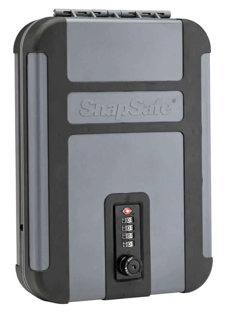 SnapSafe 75241 TrekLite Lock Box XL Combination Entry Gray Polycarbonate Holds 1 Handgun 10" W x 7" H x 2" D