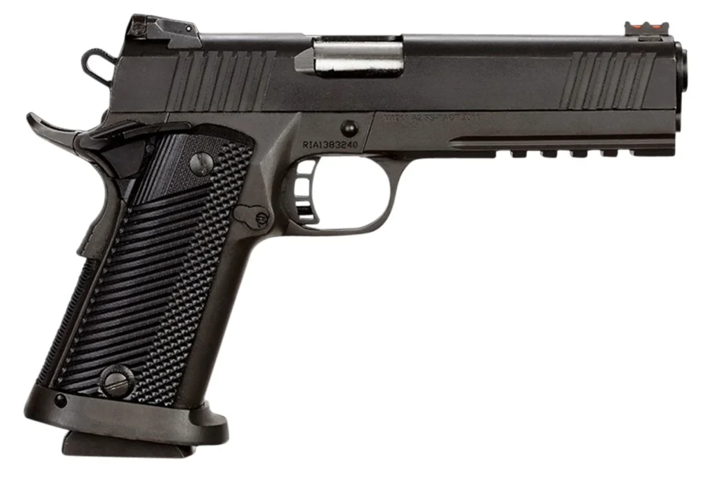 Rock Island 51679 Tac Ultra FSHC 9mm Luger Caliber with 5" Barrel, 17+1 Capacity, Overall Black Parkerized Finish Steel, Picatinny Rail/Beavertail Frame, Serrated Slide & Black G10 Grip
